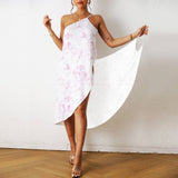 FLORAL PRINT ONE PIECE BEACH DRESS FOR VACATION_CWBLS0467