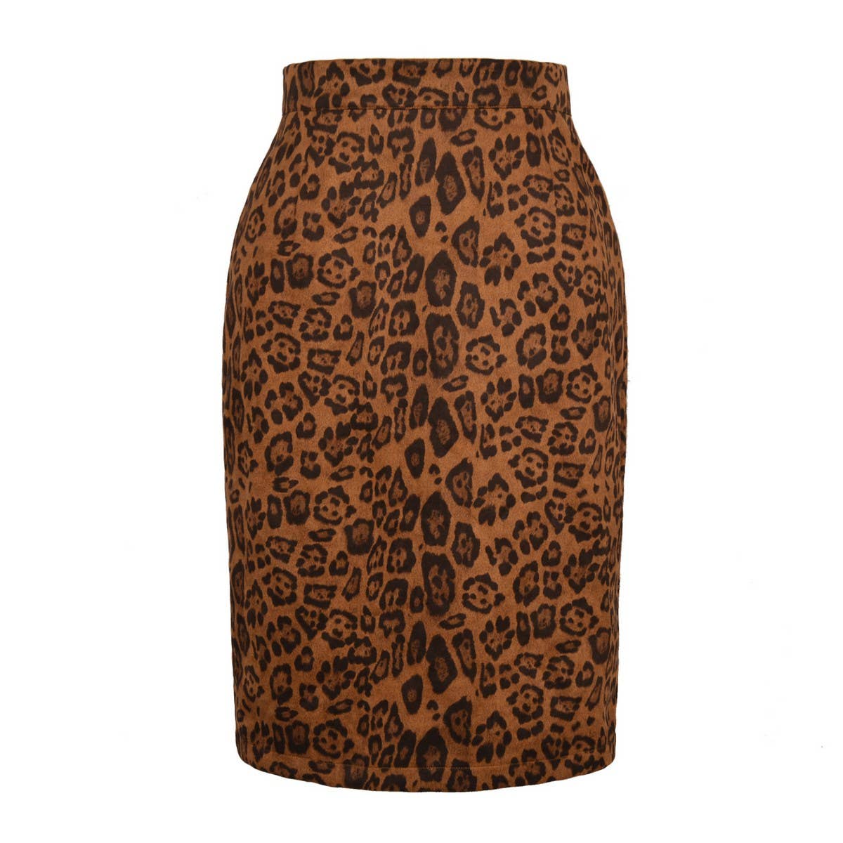 LEOPARD SUEDE SKIRT SEXY PRINTED MIDI SKIRT_CWBSS0385