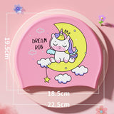 GIRLS UNICORN SWIM CAP SILICONE WATERPROOF COMFORT_CWMM6720