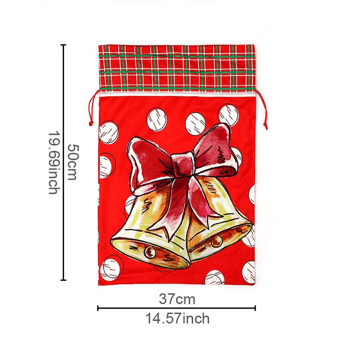 Cwmm1751_Christmas Print Bouquet With Drawstring Gift Bag