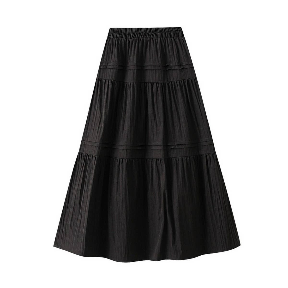 HIGH WAIST MID LENGTH A LINE SKIRT_CWBMS0302