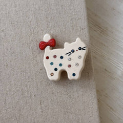 Cat Bow Rhinestone Hair Clip Cute Duckbill Clip_Cwaha07766