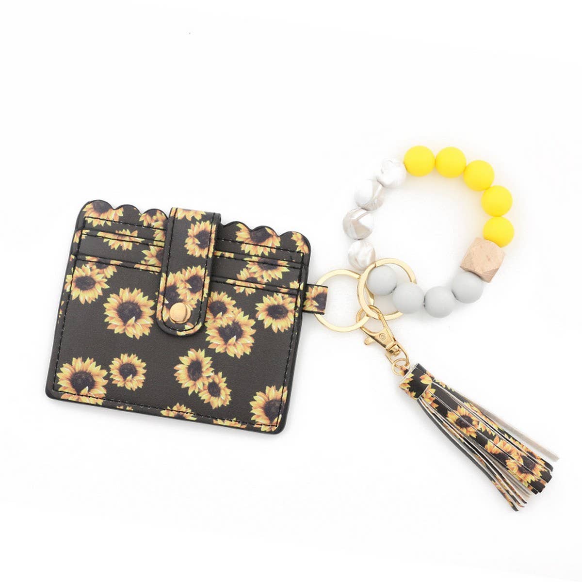 SILICONE BEAD WRISTLET WALLET WITH TASSEL_CWAB5002