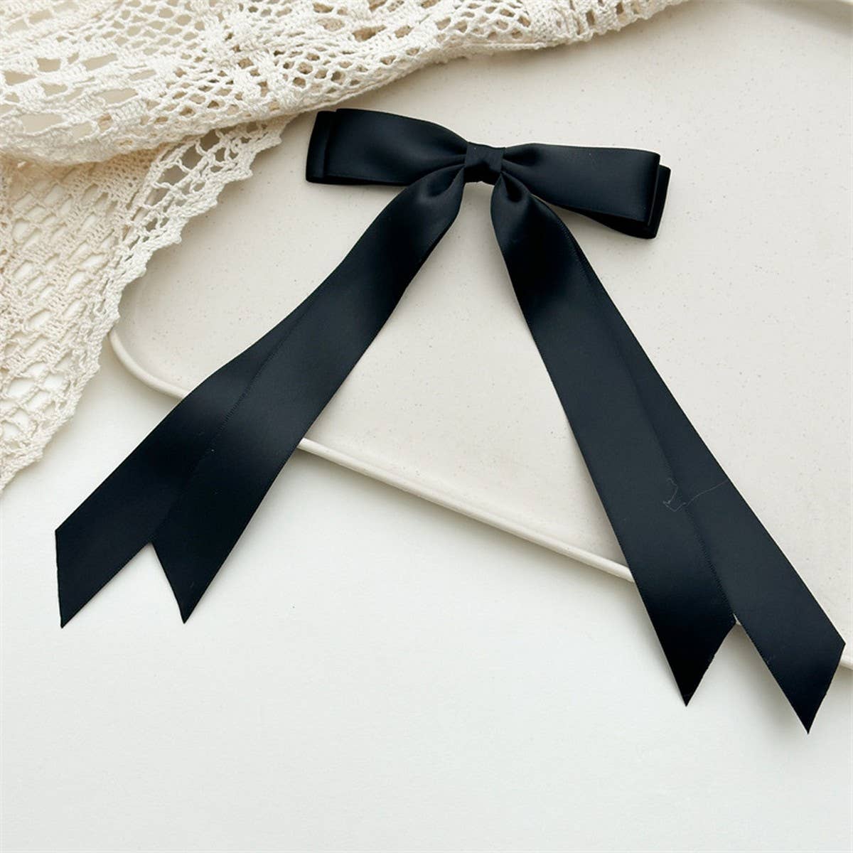 DOUBLE LAYER BOW RIBBON TASSEL HAIR ACCESSORIES_CWAHA4161