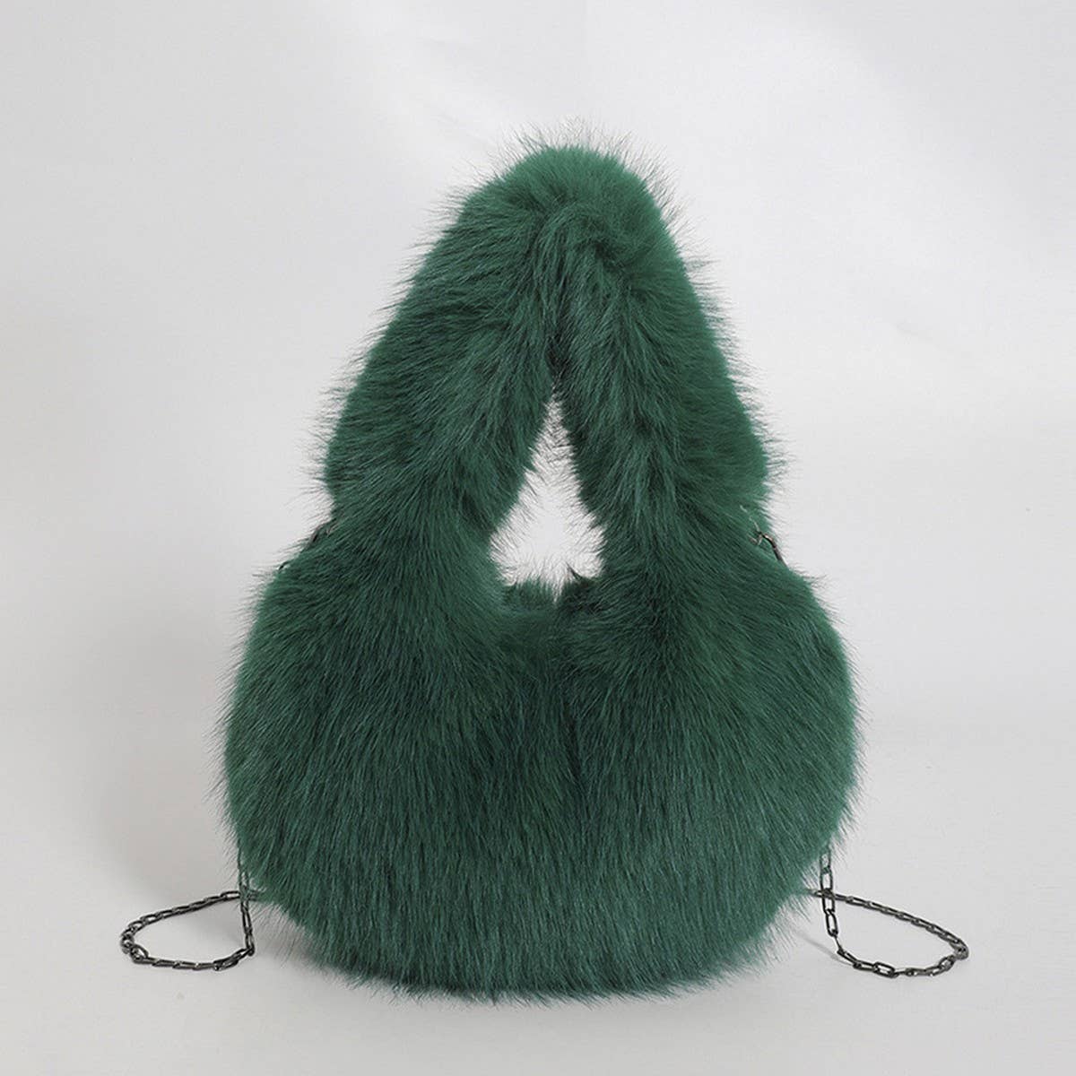 FLUFFY CHAIN HANDBAG WOMEN SHOULDER TOTE_CUAB00607