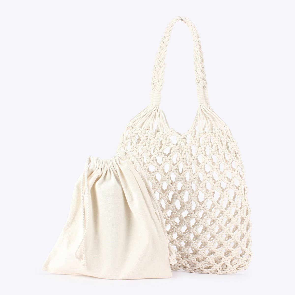 FASHION MESH BEACH BAG HANDMADE WOVEN SHOULDER BAG_CWAB4668