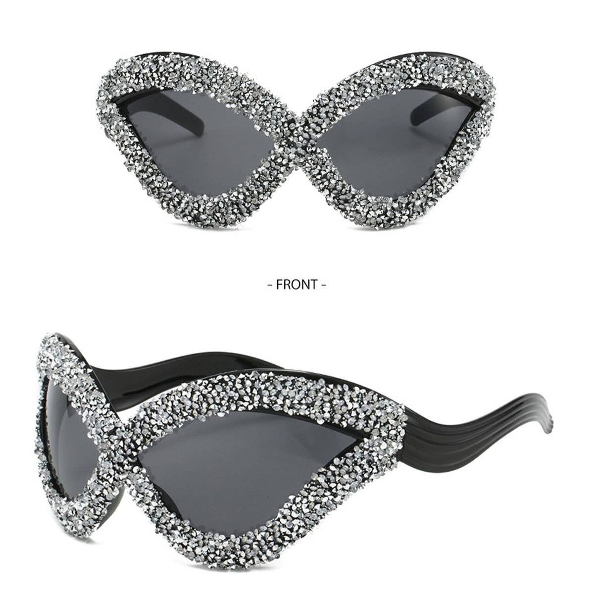 EXAGGERATED PERSONALITY LINE CAT EYE GLASSES_CWASG0837