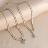 GOLD PLATED STAR SHAPED LOVE PENDANT NECKLACE_CWAJE0902