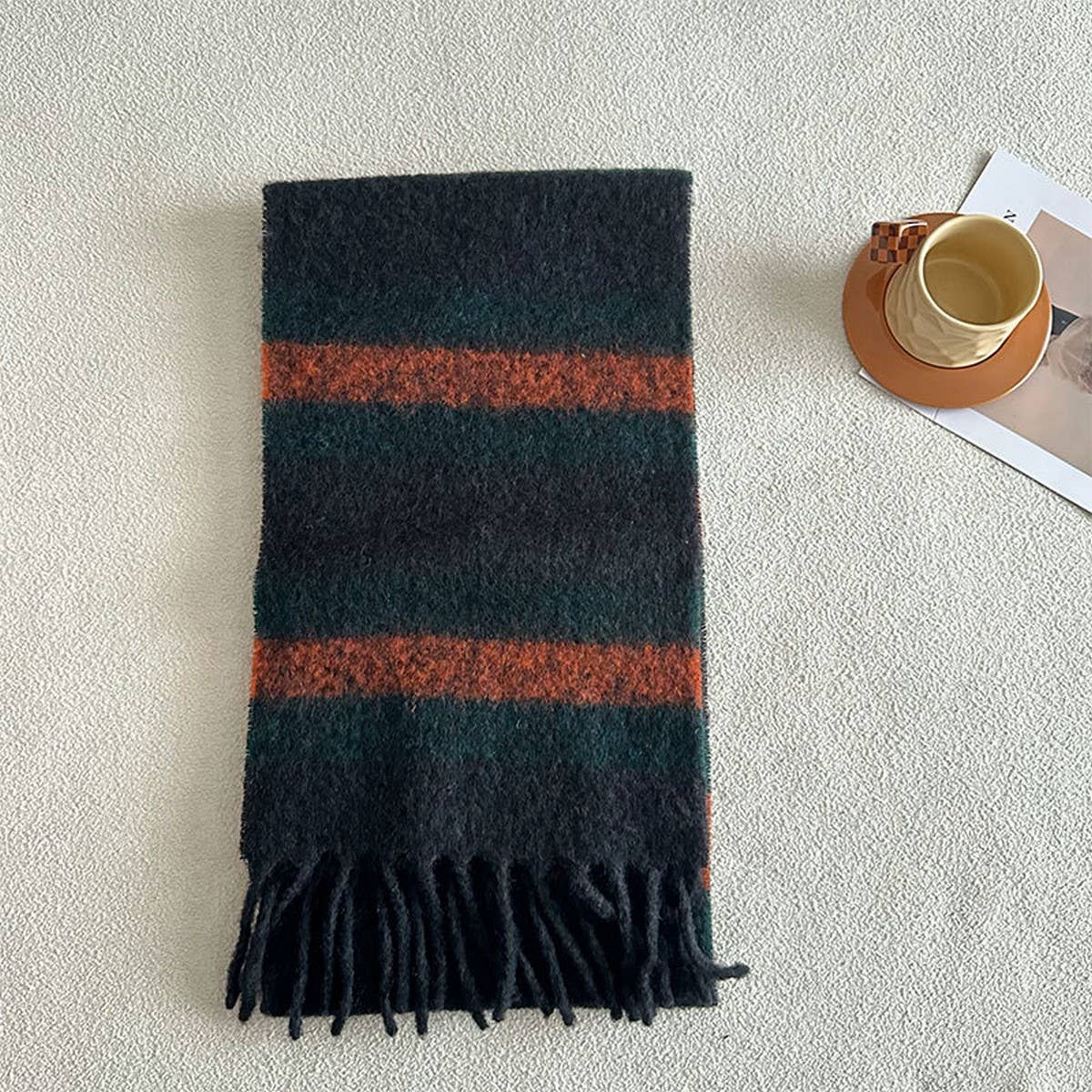 Wool Scarf For Winter Versible Checkered Shawl_Cwasc2327