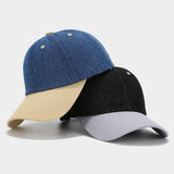Trendy Soft Brim Baseball Cap Denim Patchwork Hat Cwah2025