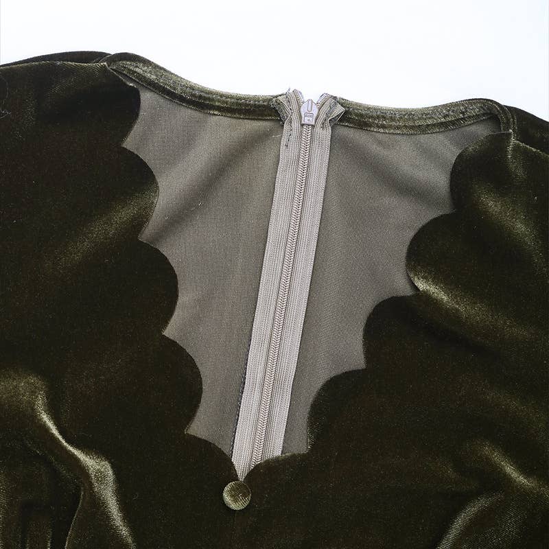 Valentines Day Velvet Elegant Mid-Length Dress