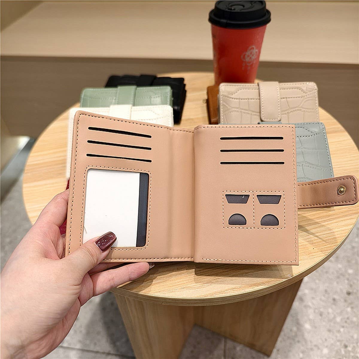 Stone Pattern Bifold Foldable Leather Wallet_Cwab06206