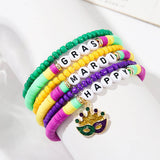 MASK PENDANT RICE BEAD SOFT CLAY BRACELET SET_CWMM3533