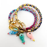 18K GOLD FISH STAR CHARM WOVEN ROPE BRACELET_CWAJE4615