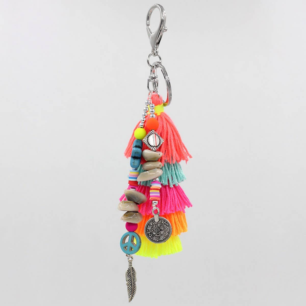 BOHEMIAN STYLE STRING MULTI LAYER TASSEL KEYCHAIN_CWMM3553