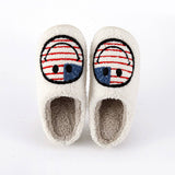 NEW NATIONAL FLAG SMILEY WARM COTTON SLIPPERS_CWSHS0736