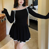 SEXY OFF SHOULDER LACE DRESS CURVY FIT_CWDSD8518