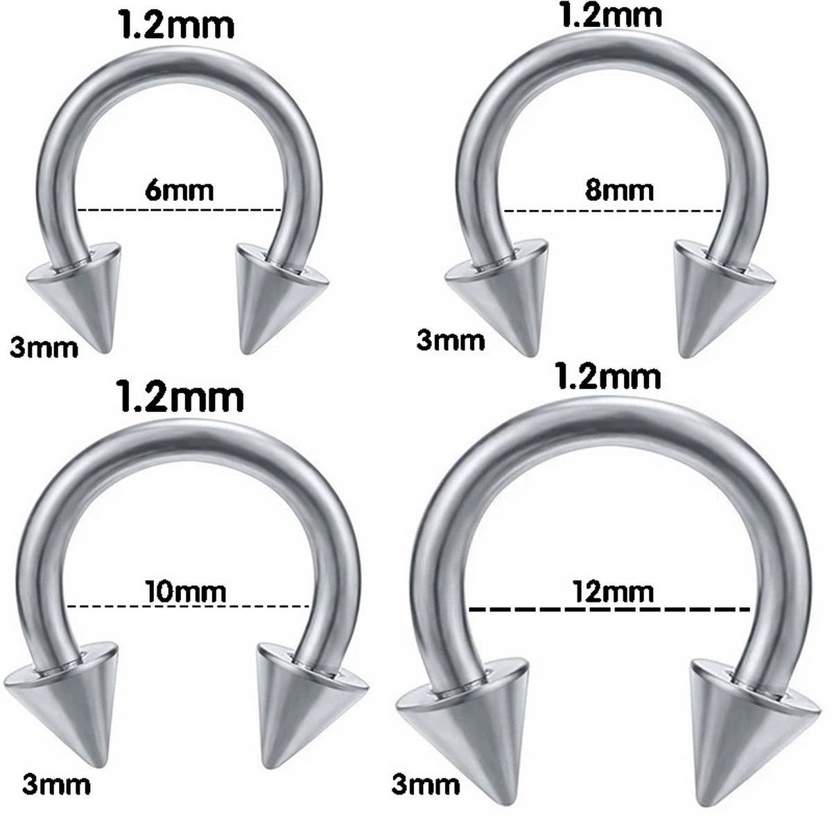 STAINLESS STEEL HORSESHOE LIP RING PIERCING_CWMM9585