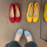 Yellow Ballet Flats With Wedge An Soft Sole_Cwshf0059