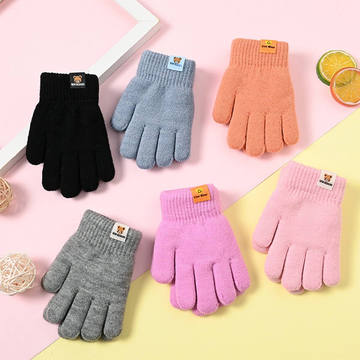 3 6 YEARS OLD CHILDRENS WARM FIVE FINGER GLOVES_CWMM1497