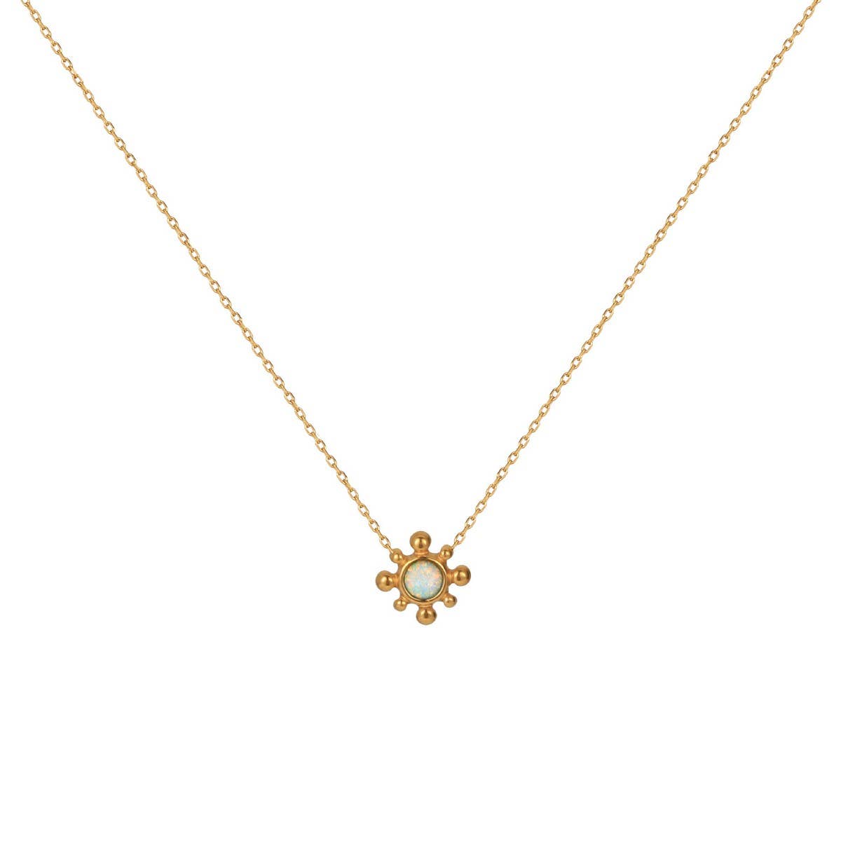 DELICATE SMALL SOLID COLOR SUNFLOWER NECKLACE_CWMM5553