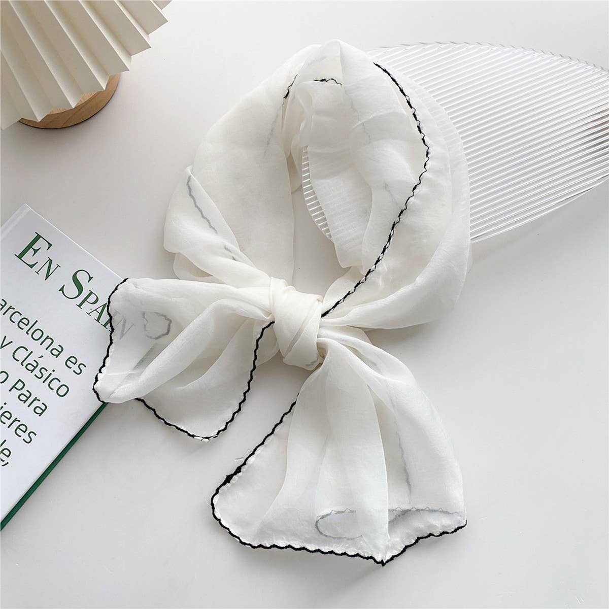 Cwasc2386_Long Solid Color Thin Small Scarf