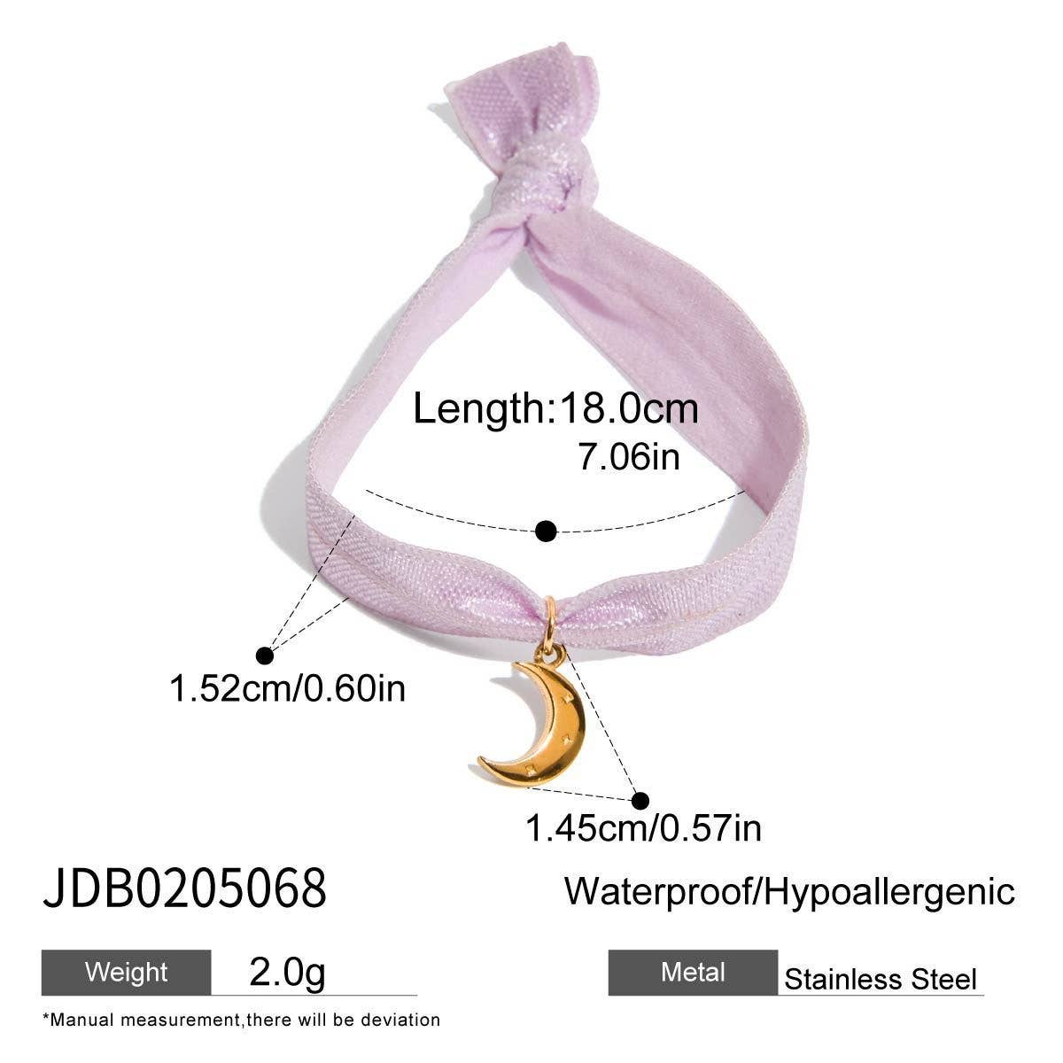 SWEET 18K GOLD PINK LACE BOW PENDANT BRACELET_CWAJE4806