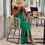 Stylish Sleeveless Halter Long Beach Dress