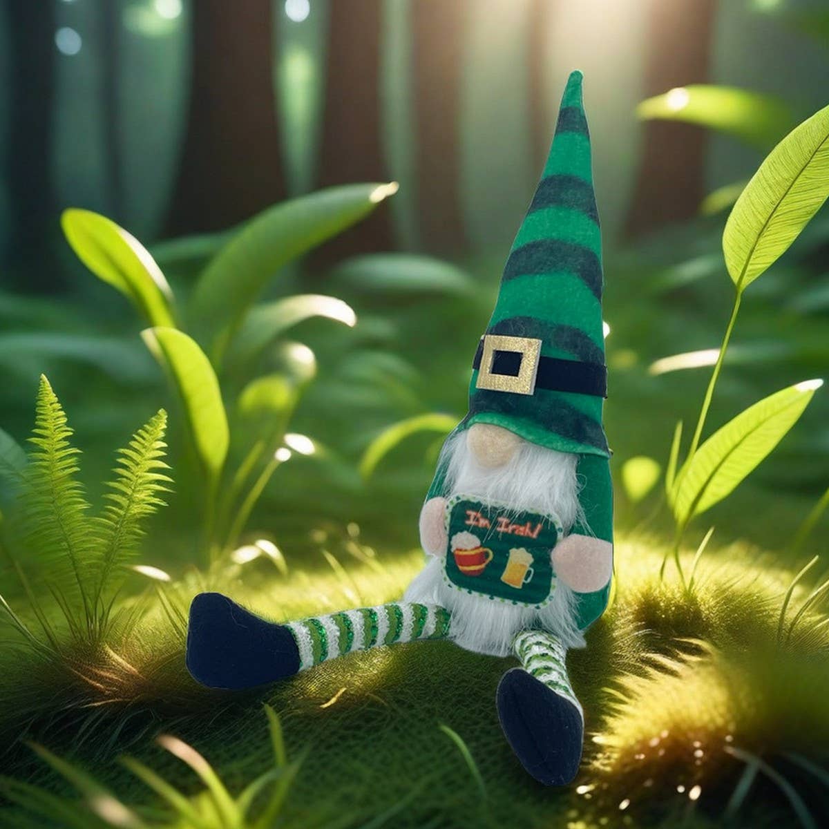 ST PATRICK STRIPED LONG LEGGED DOLL FIGURINE_CWMM3446