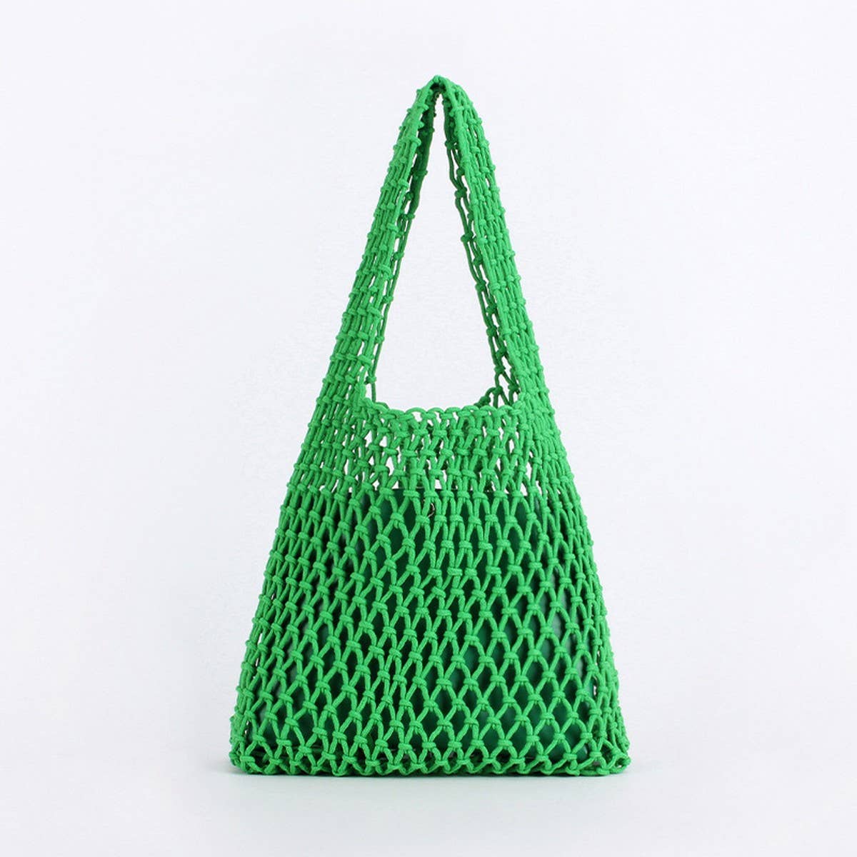 FASHION SOLID COLOR HOLLOW NET HAND WOVEN BAG_CWAB4691