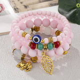 MULTI LAYERED ELEPHANT LEAF BEAD BRACELET_CWAHA2472