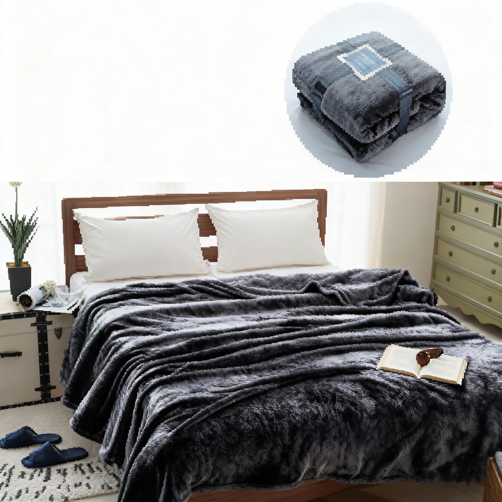 Winter Thick Coral Fleece Flannel Blanket_Cwmm10515