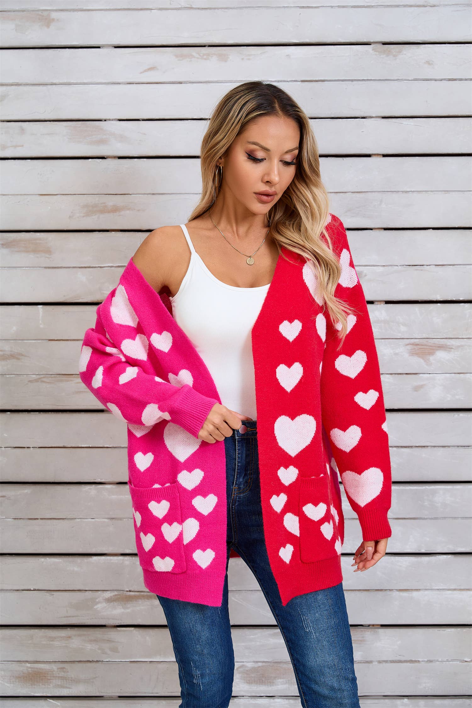Valentines Day Long Cardigan Love Sweater