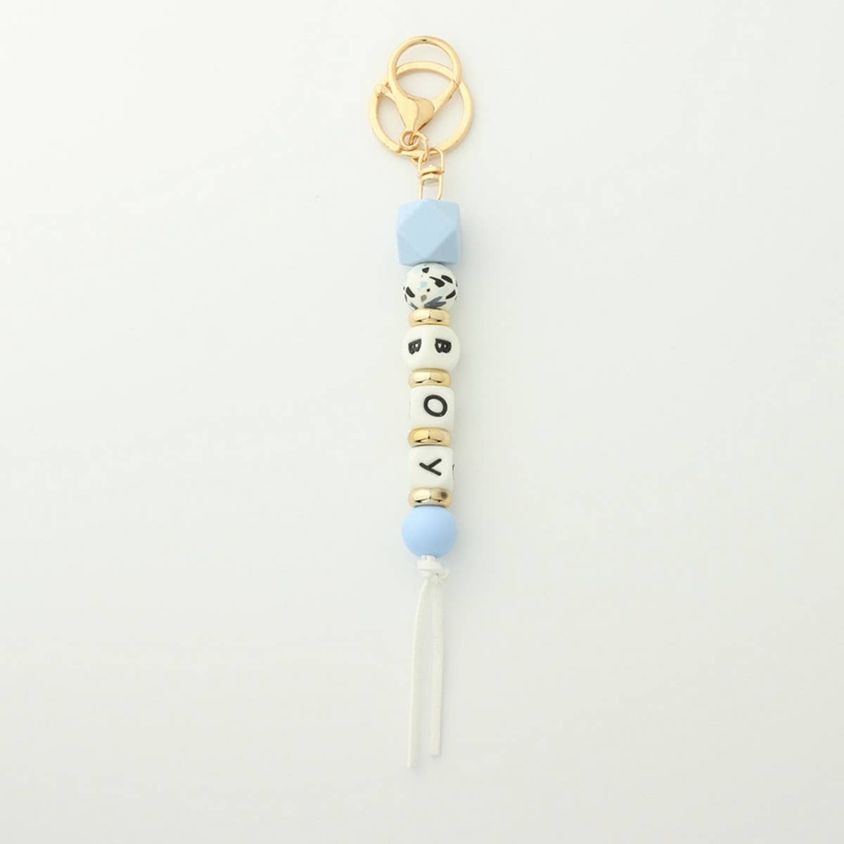 SILICONE BEAD KEYCHAIN WITH LETTER AND WOODEN DISC_CWAB5104