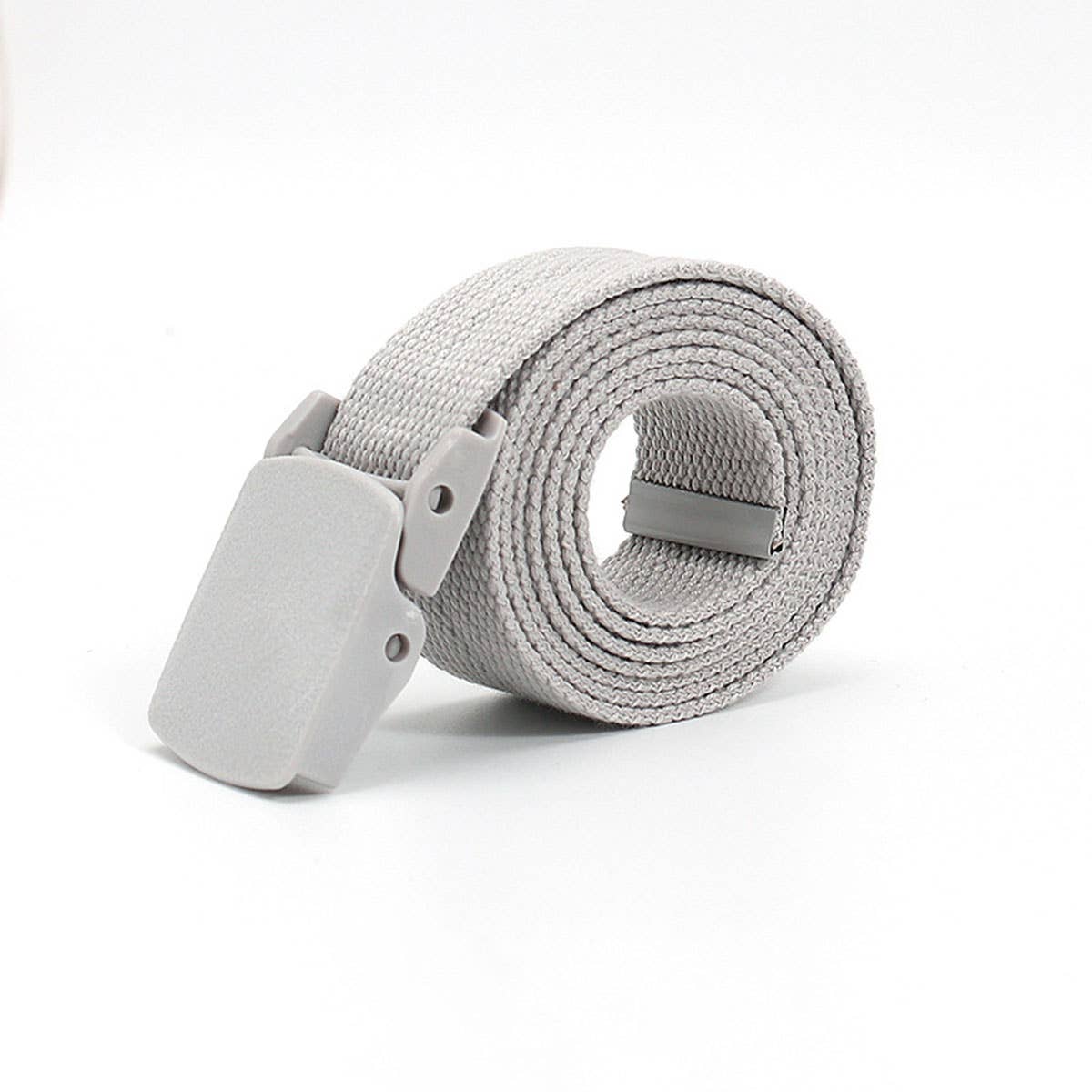 SOLID COLOR WOVEN CANVAS BELT WITH PLASTIC BUCKLE_CWABE0675