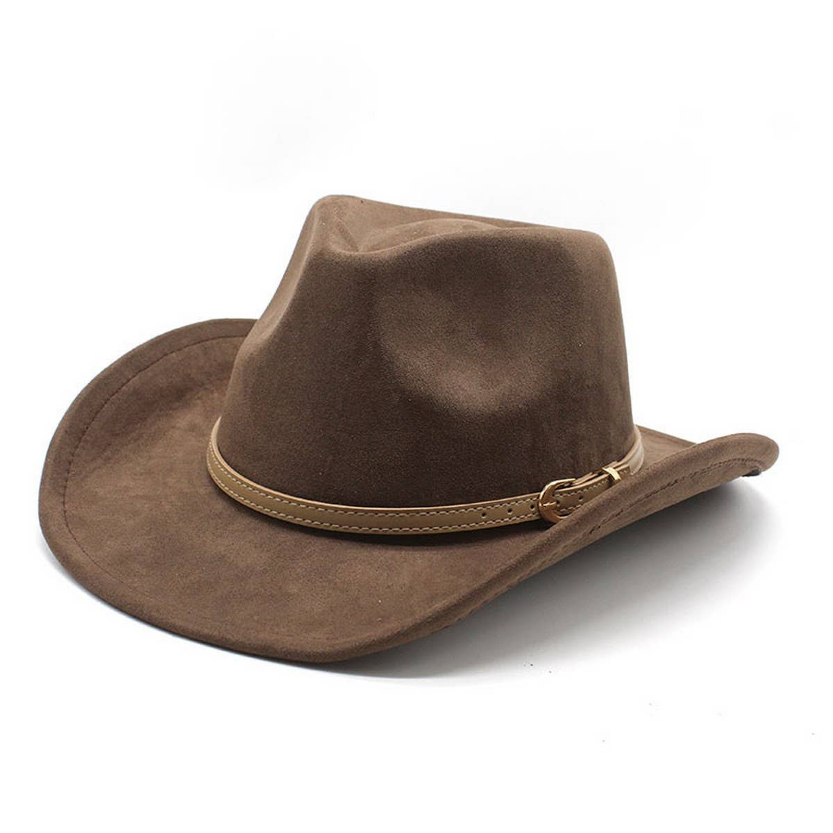 NEW ETHNIC FAUX SUEDE HAT BELT WESTERN COWBOY HAT_CWAH2514