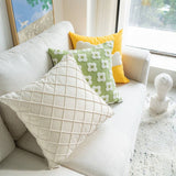 MOROCCAN STYLE EMBROIDERED GRID PILLOW COVER_CWMM7689