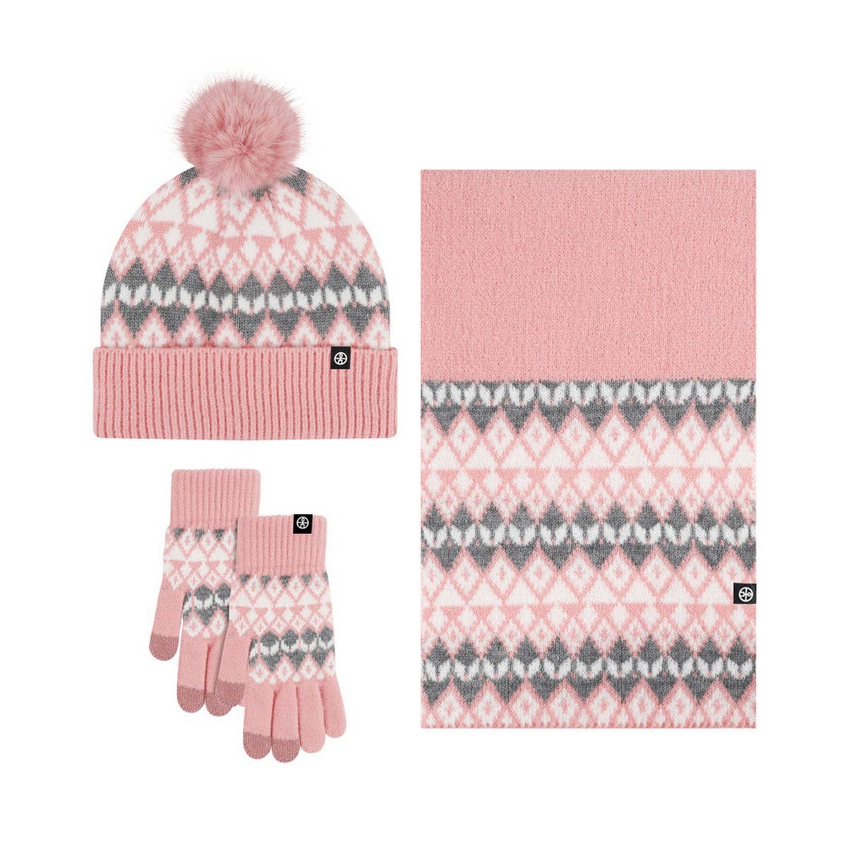 Winter Warm Jacquard Knitted Hat 3-Piece Set_Cwmm2794