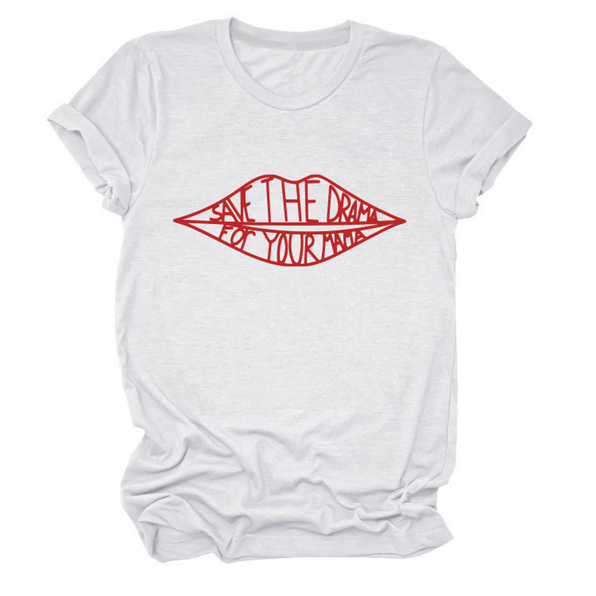 Womens Fashion Slogan Tee Crew Neck Short Sl Ve_Cwttsl0482