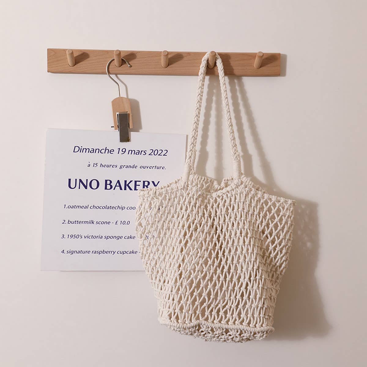 SIMPLE MESH ONE SHOULDER BEACH STRAW BAG_CWAB1884