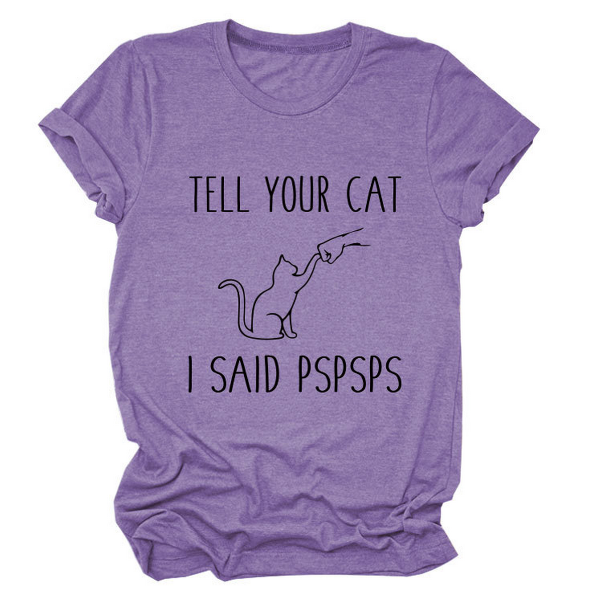 CASUAL CAT PRINT TEE WOMEN S SHORT SLEEVE TOP_CWTTS1519