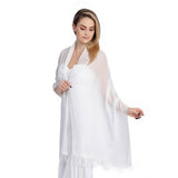 LACE CHIFFON SHAWL BRIDAL EVENING DRESS WRAP_CWASC1086