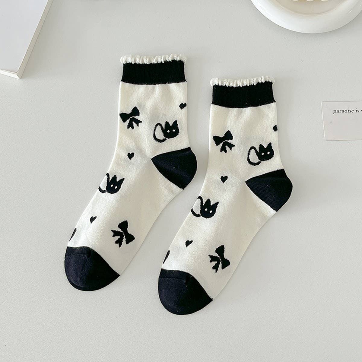 CUTE CARTOON PATTERN PURE COTTON MID CALF SOCKS_CWMS0539