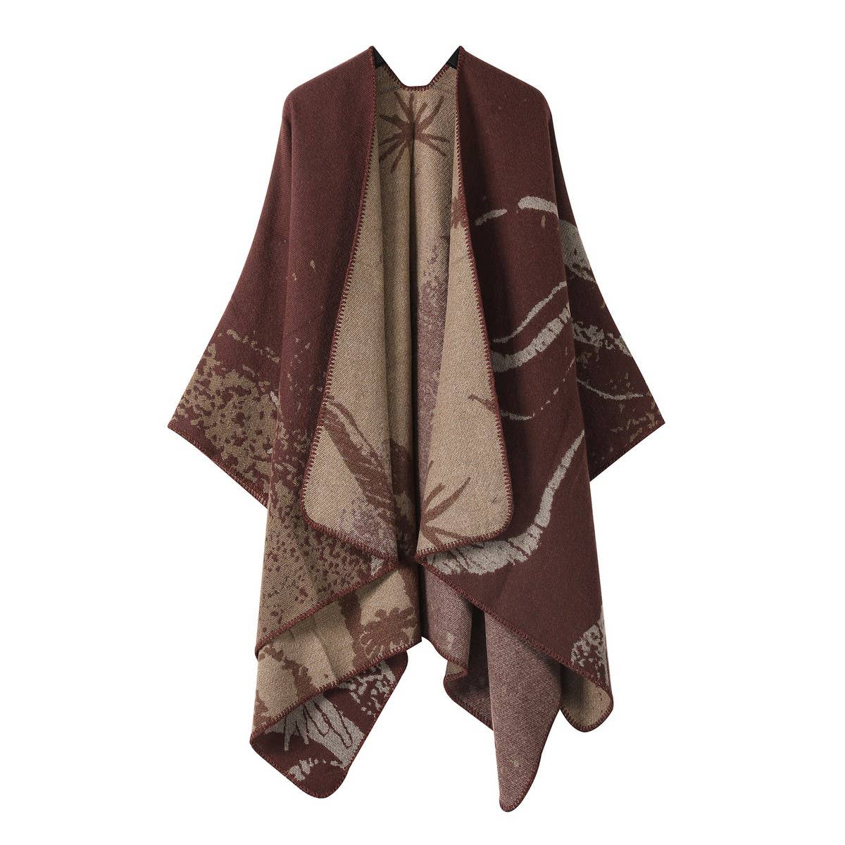 PLAIN ALL MATCH SHAWL KNITTED CAPE SCARF_CWASC2181