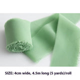 HAND TORN RAW EDGE CHIFFON RIBBON SNOW YARN_CWMM5787