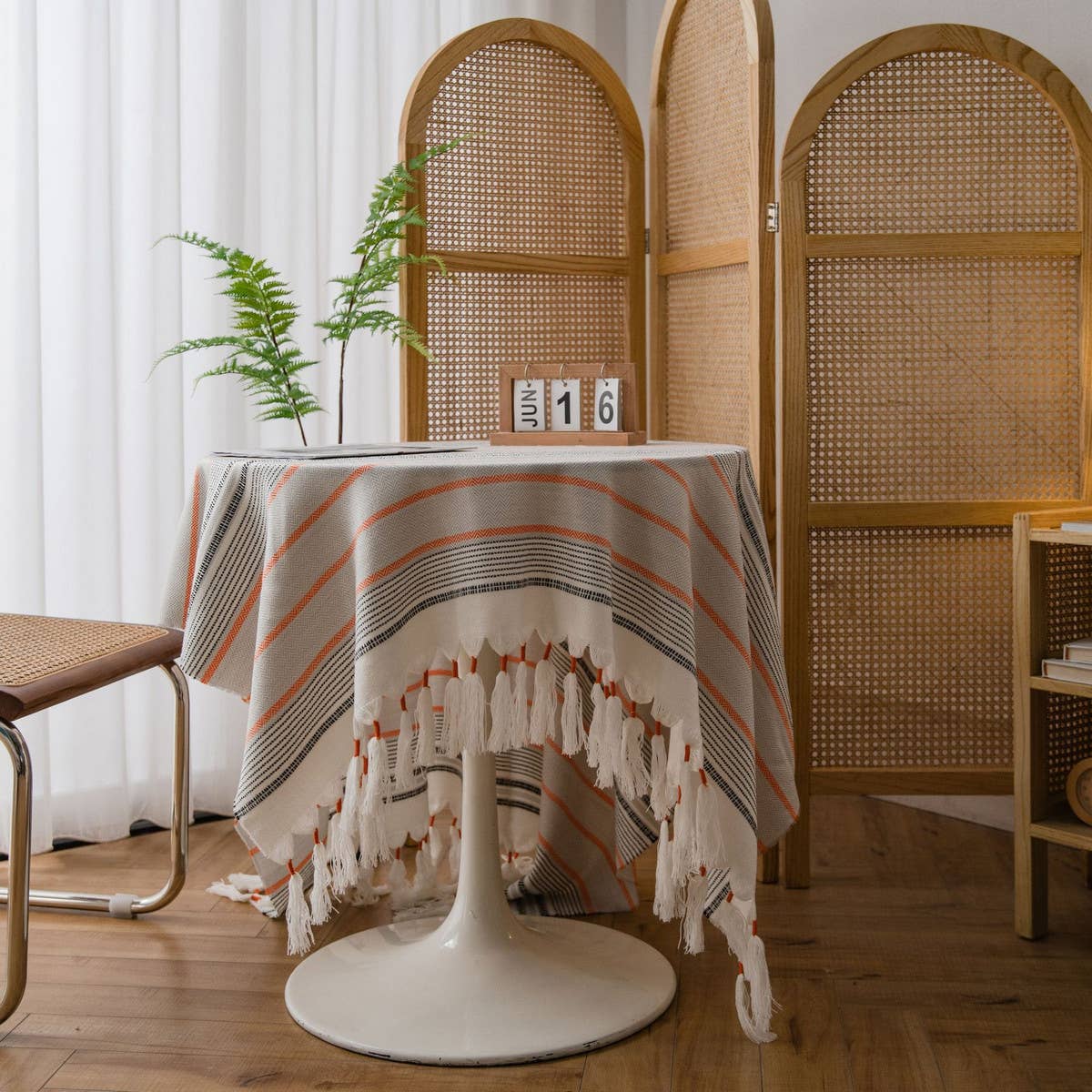 TASSEL CASUAL STRIPED TABLECLOTH_CWMM0966