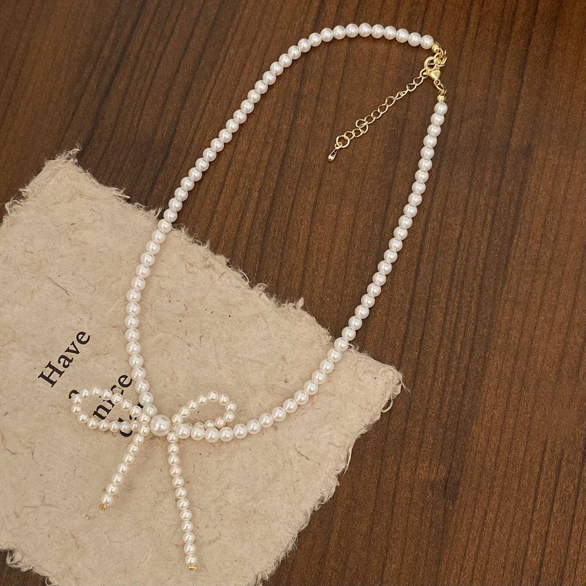 Versatile High-End Pearl Bow Necklace For Women