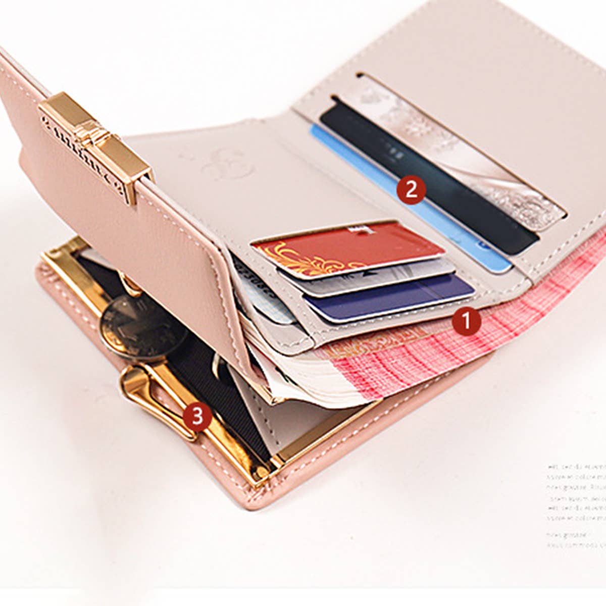 Floral Mini Trifold Wallet With Snap Button_Cwab06220