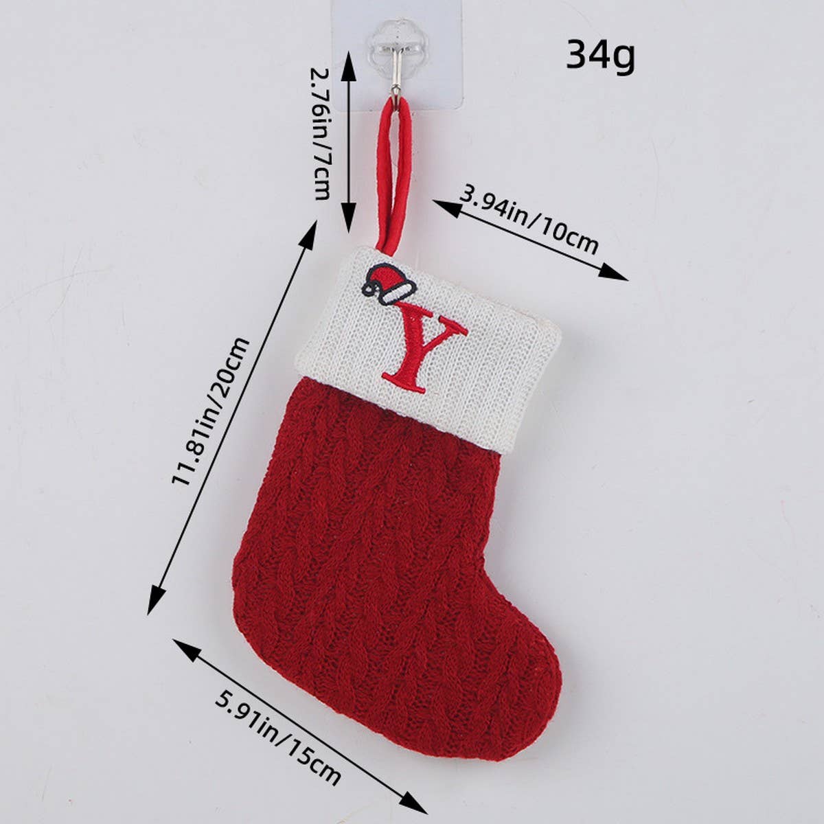 CLASSIC RED LETTER WOOL KNITTED CHRISTMAS SOCKS_CWMS1434