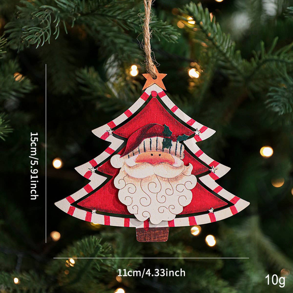 RUSTIC WOOD CHRISTMAS TREE SANTA SNOWMAN DECOR_CWMM9668